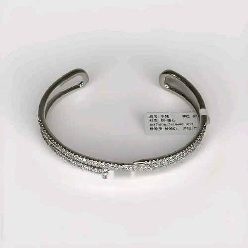 Silver Mini Rhinestones Bracelet Glam Stainless Steel
