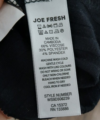 Joe Fresh Black Dress Drawstring Waist Plus XL Midi V-Neck - photo 4