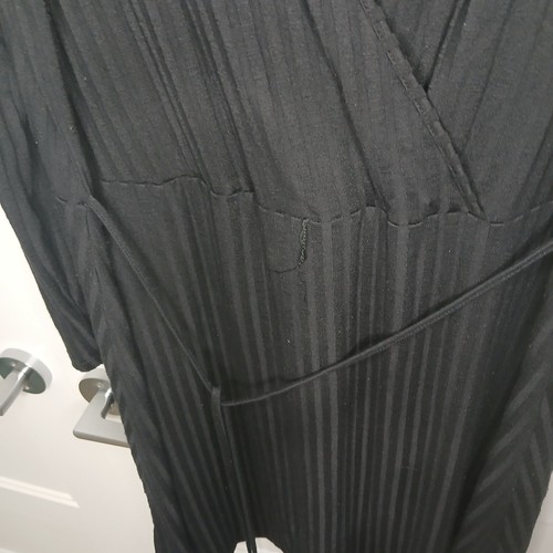 Joe Fresh Black Dress Drawstring Waist Plus XL Midi V-Neck - photo 5