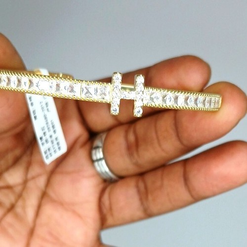 Gold Tone Rhinestones Bracelet Stainless Steel - photo 3
