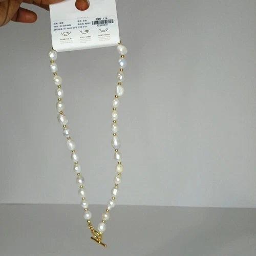 White Pearl and Faux Gold Pearl Necklace Stainless Steel NWT - photo 4