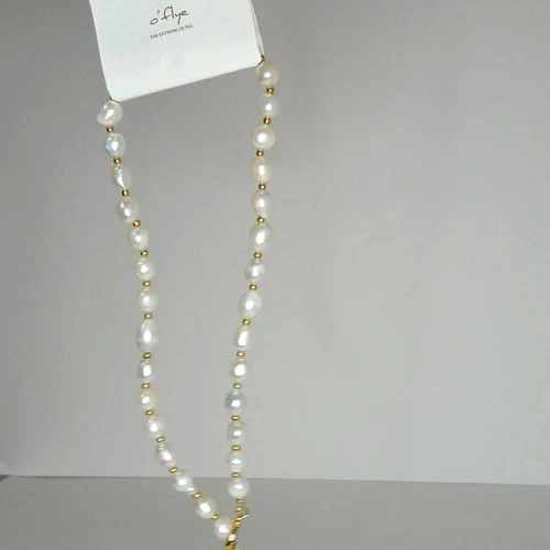 White Pearl and Faux Gold Pearl Necklace Stainless Steel NWT - photo 5
