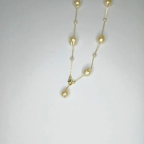 Cream Pearl Necklace Stainless Steel - photo 3