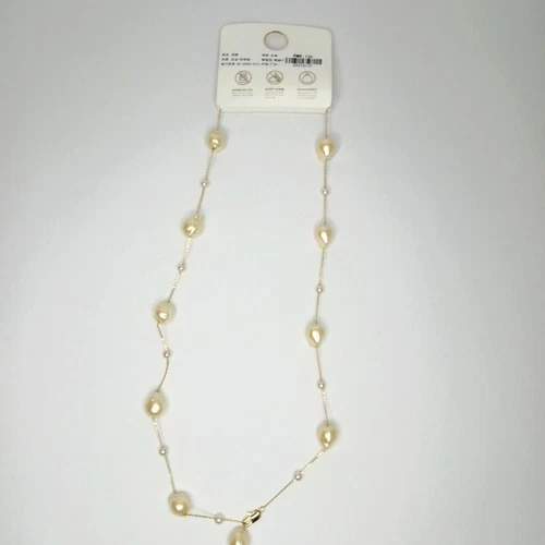 Cream Pearl Necklace Stainless Steel - photo 4