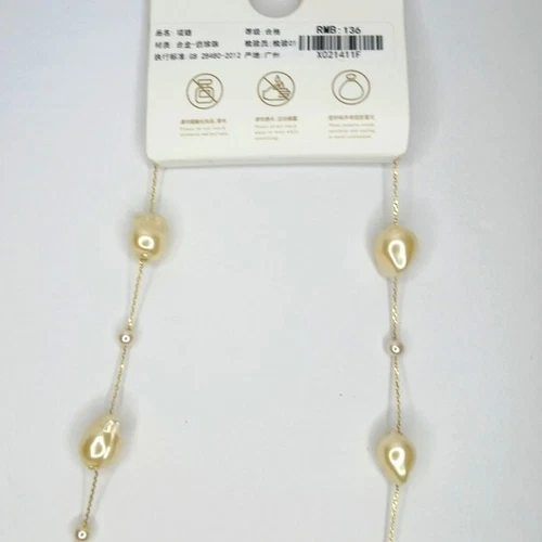 Cream Pearl Necklace Stainless Steel - photo 5