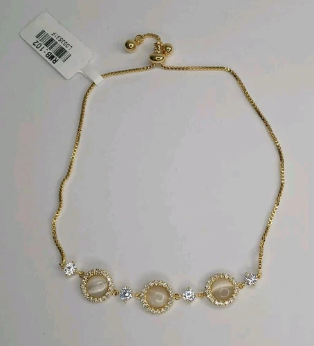 New Gold Tone Rhinestones Adjustable Bracelet /Anckle Braclet St