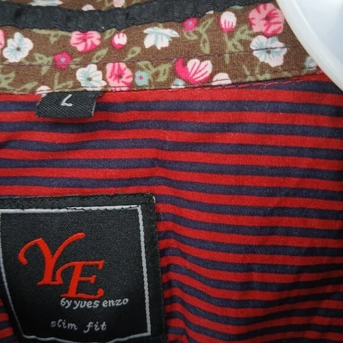 Yves Enzo Men's Striped Dress Shirt - Large Slim Fit - photo 4
