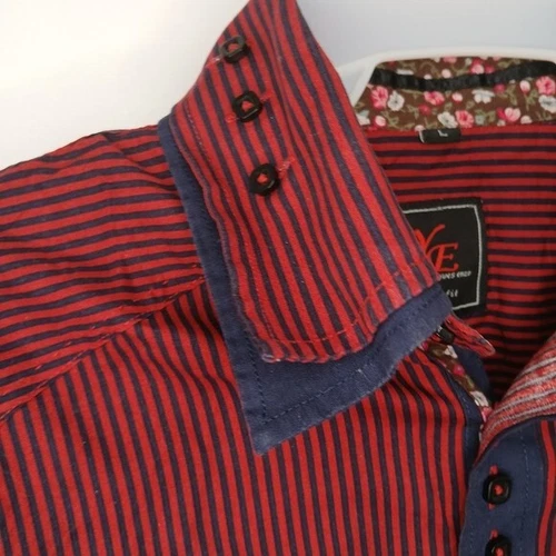 Yves Enzo Men's Striped Dress Shirt - Large Slim Fit - photo 5