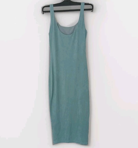 LUX LA Teal Suede Mini Party Dress Small Sleeveless Bodycon - photo 2