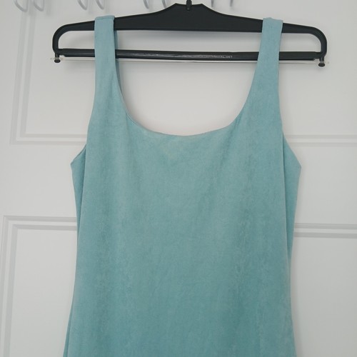 LUX LA Teal Suede Mini Party Dress Small Sleeveless Bodycon - photo 3