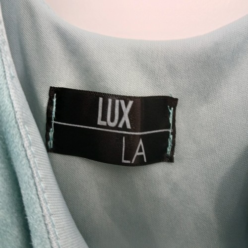 LUX LA Teal Suede Mini Party Dress Small Sleeveless Bodycon - photo 4