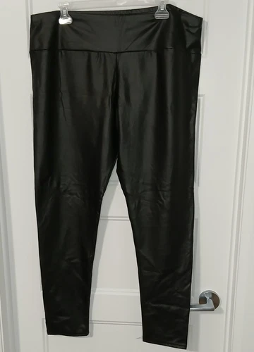 Trendsetter Black Faux Leather Pants XL Bikercore Comfy