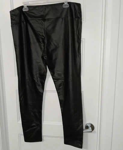 Trendsetter Black Faux Leather Pants XL Bikercore Comfy - photo 2