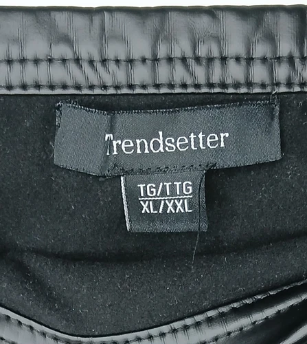 Trendsetter Black Faux Leather Pants XL Bikercore Comfy - photo 3