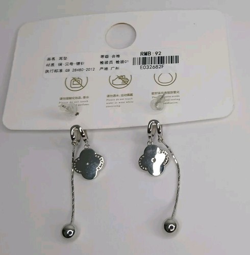 NEW Beautiful Silver Stainless Steel Flower & Dangle Earrings - photo 4