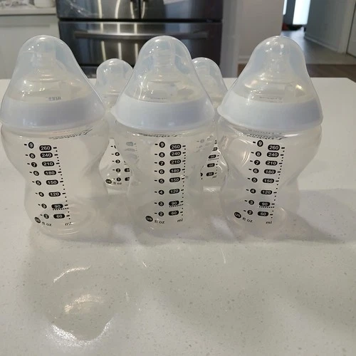 Tommee Tippee Baby Bottles Lot of 5 Anti-Colic Newborn + Milk St - photo 2