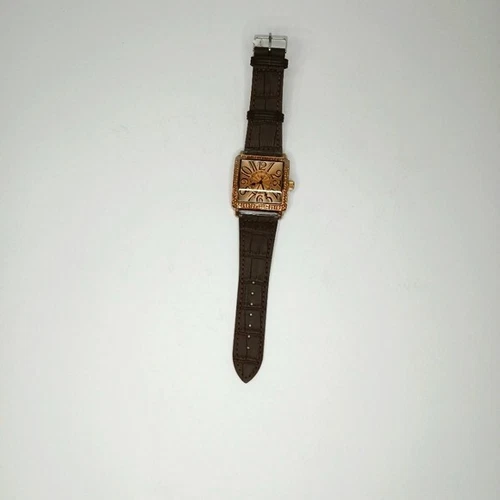 Brown Julius Watch Rhinestones Genuine Leather Straps Water Resi - photo 2