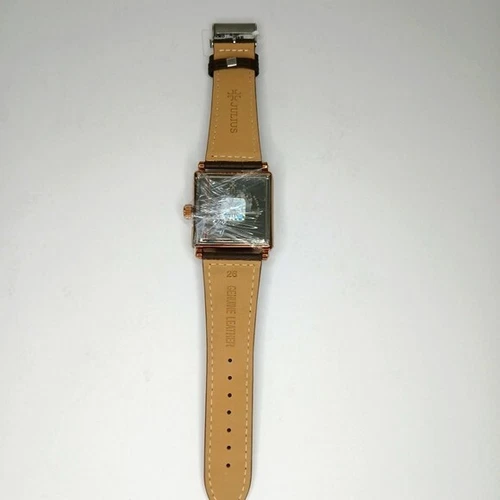 Brown Julius Watch Rhinestones Genuine Leather Straps Water Resi - photo 5