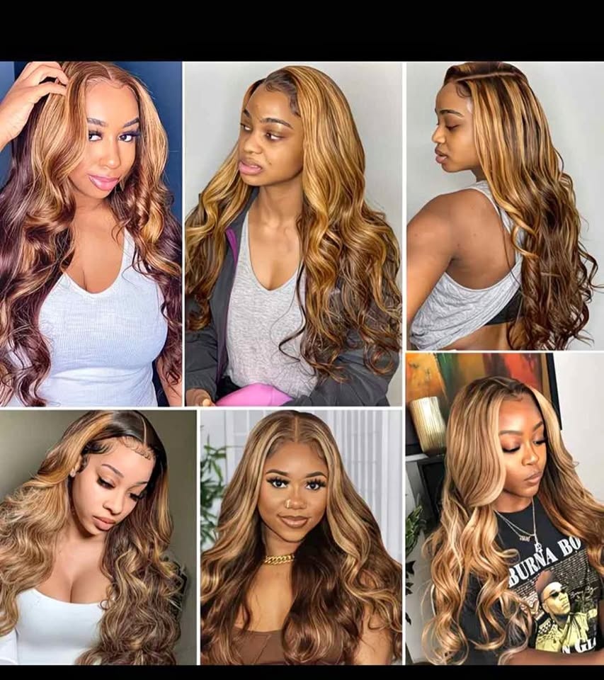 26-Inch Piano Brown Wavy Curly Synthetic Wig