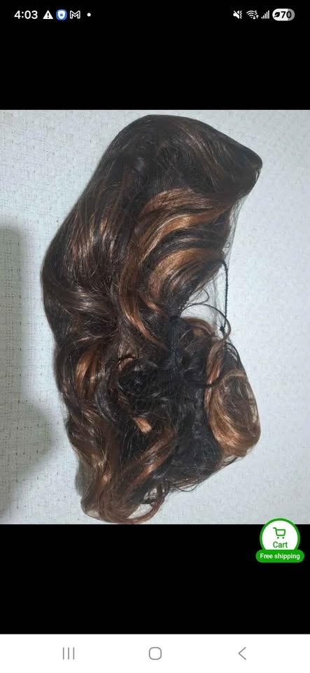 26-Inch Piano Brown Wavy Curly Synthetic Wig - photo 2