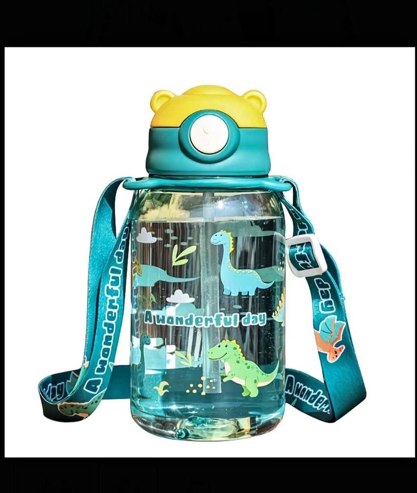 Cute Animal & Dinosaur Kids Water Bottle with Straw