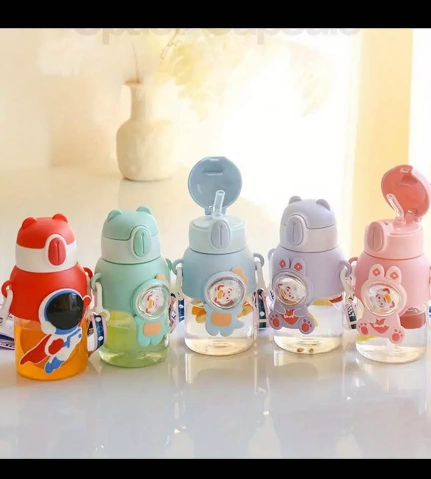 Cute Cartoon Kids Water Bottle (600ml) - Pink - photo 2