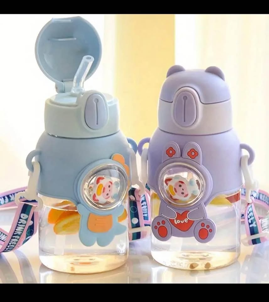 Cute Cartoon Kids Water Bottle (600ml) - Pink - photo 4