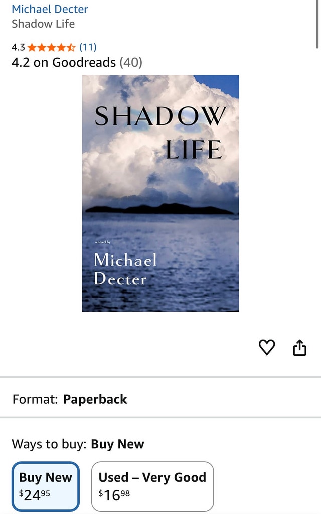 Shadow Life by Michael Decter Paperback Novel