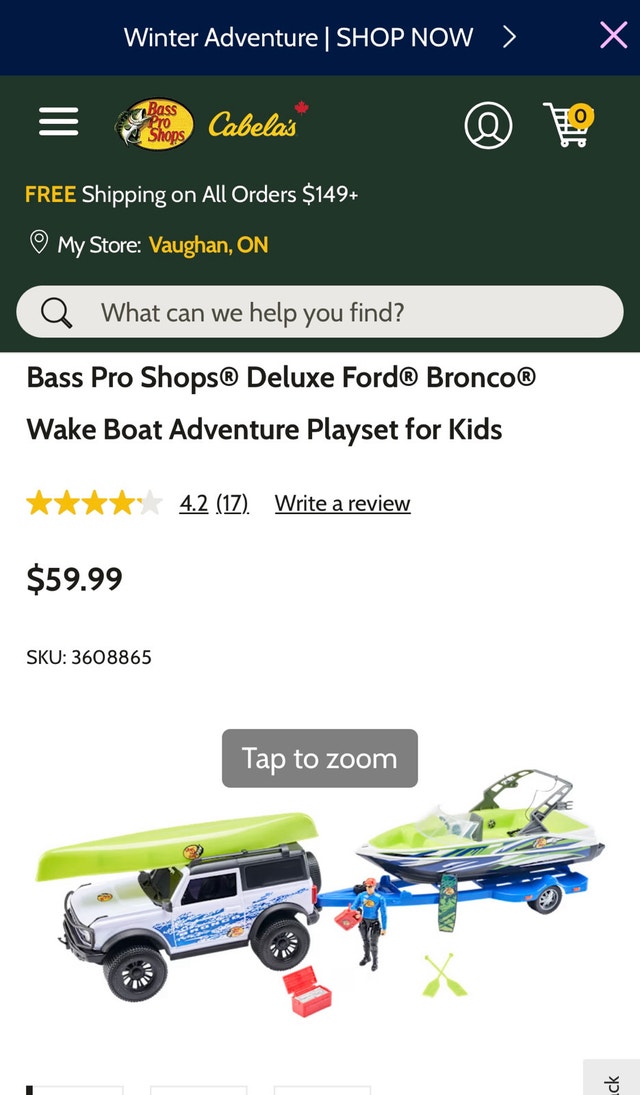 Bass Pro Shops Ford Bronco Wake Boat Playset - photo 2