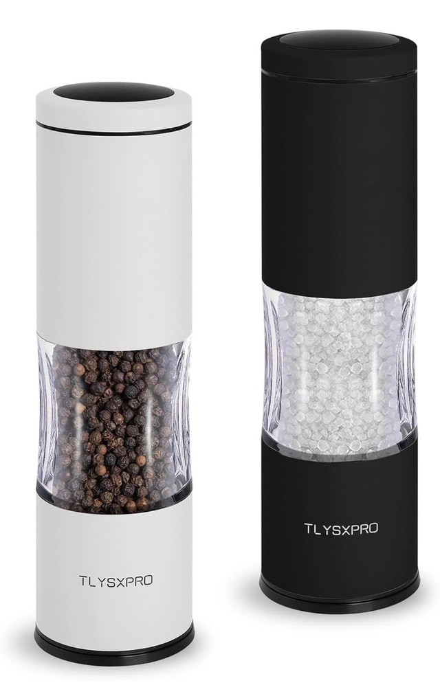 NEW - TLYSXPRO Salt & Pepper Grinder Set Black & White