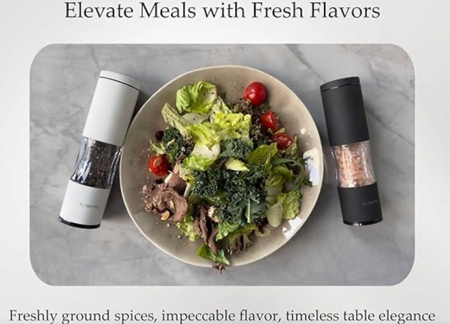 NEW - TLYSXPRO Salt & Pepper Grinder Set Black & White - photo 5