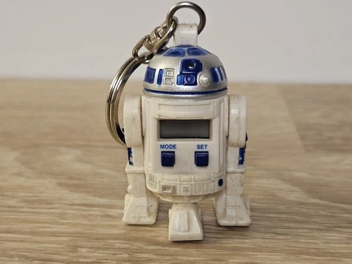 Vintage Star Wars R2-D2 Digital Clock Keychain Watch LCD 1990s R