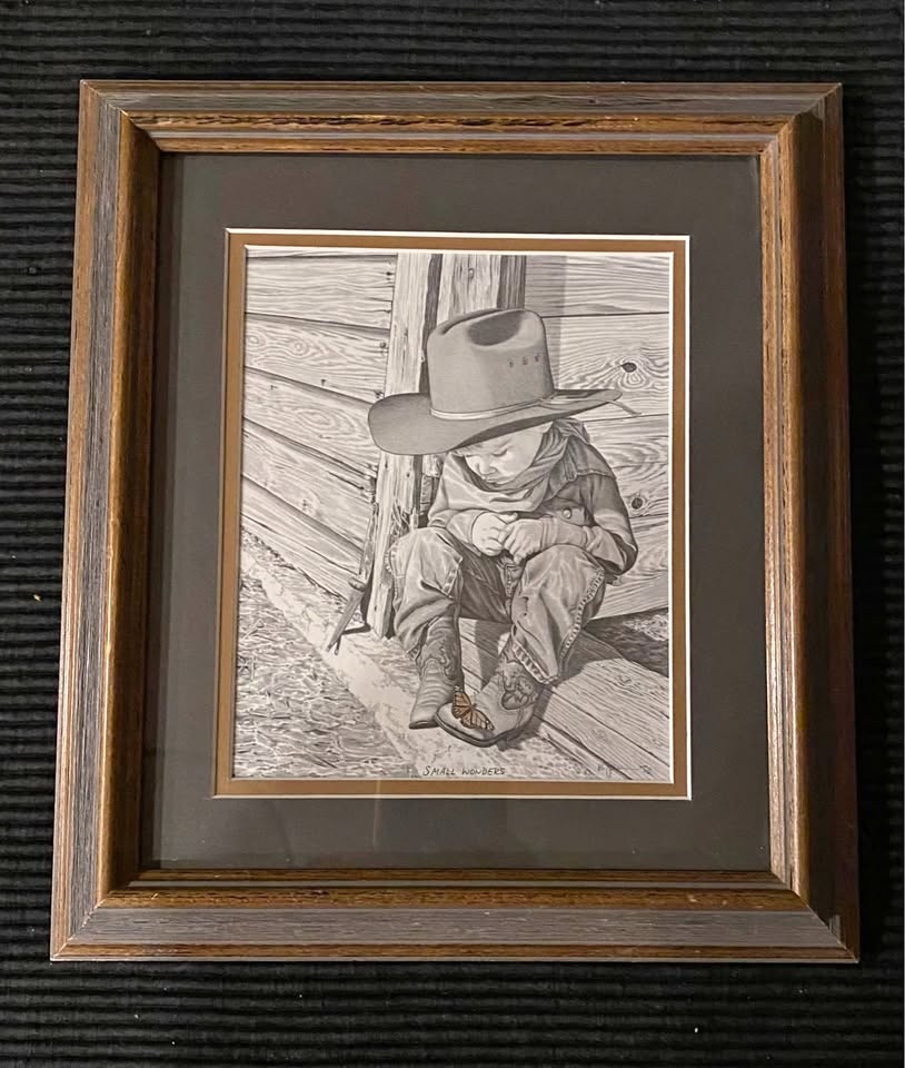 Bernie Brown "Small Wonders" Framed Pencil Drawing