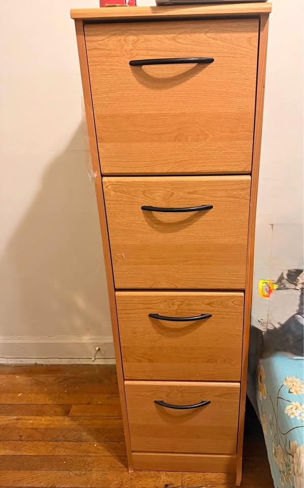 Wooden 4-Drawer Storage Cabinet