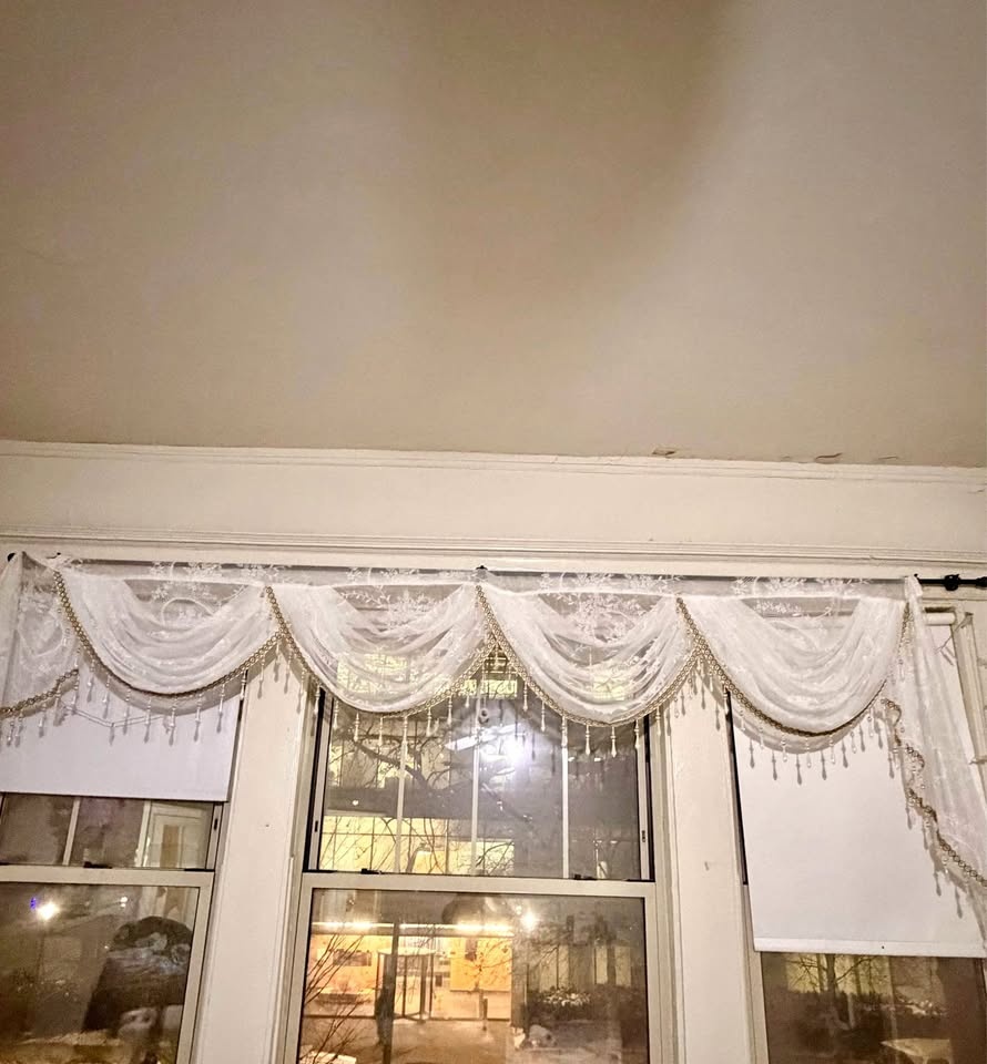 Decorative sheer curtains with rods: pick up before Feb 14