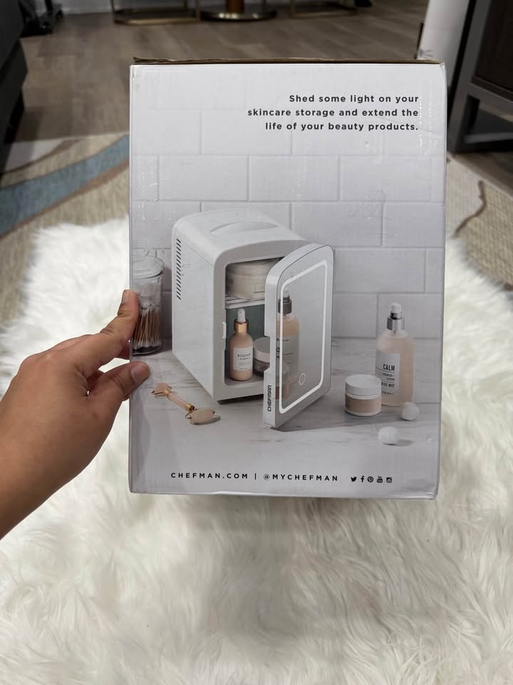 Portable Mirrored Beauty Fridge With LED Lighting - photo 2