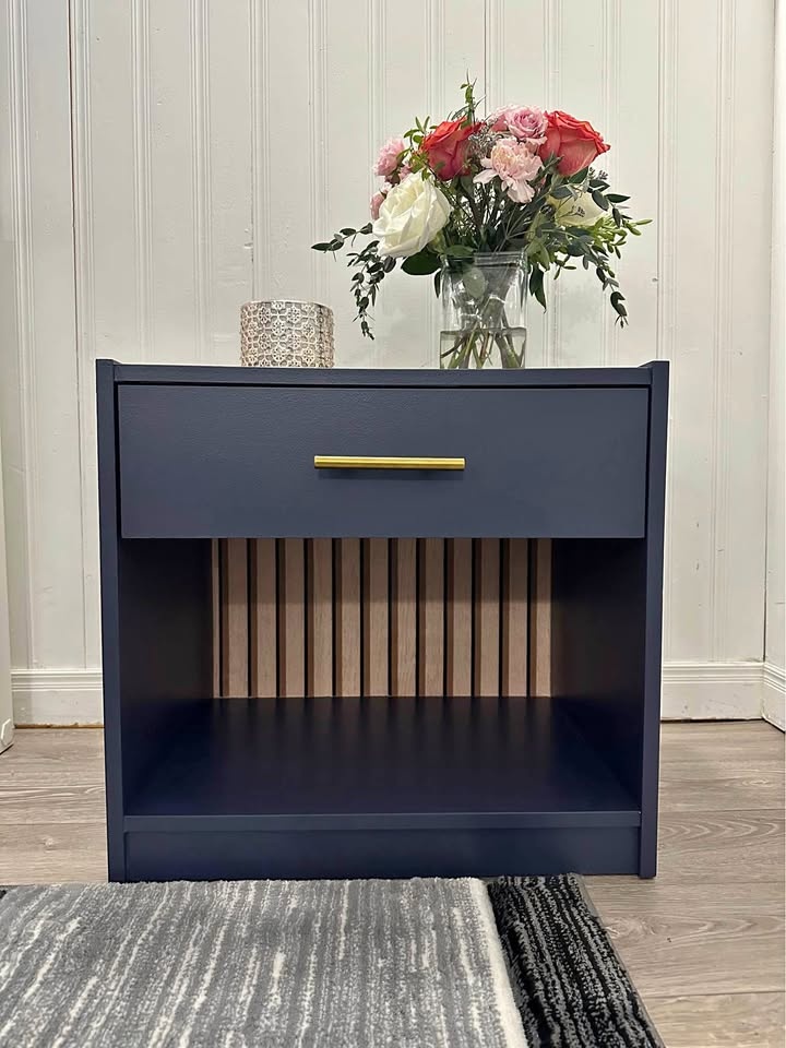 Refinished nightstand - Charcoal Blue