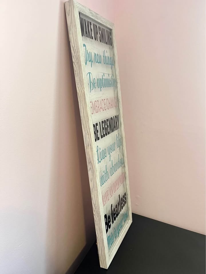 Motivational Art on Glass with White Frame - photo 2