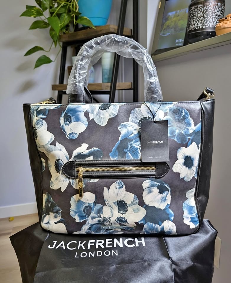 BRAND NEW Jack French London Floral Leather Shoulder Bag