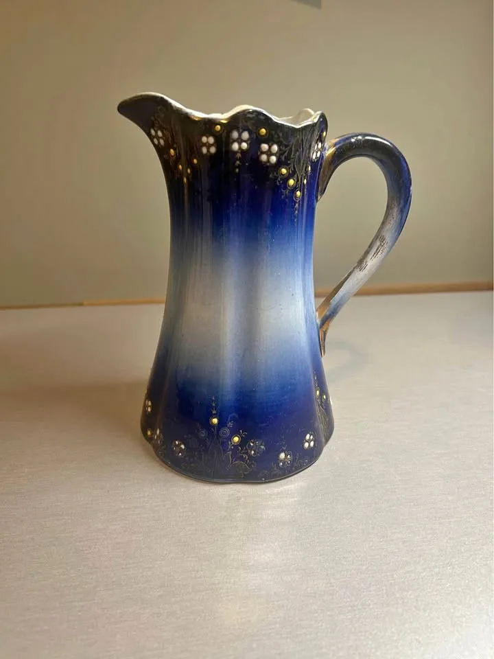 Antique Flow Blue Luneville France Pitcher thumbnail