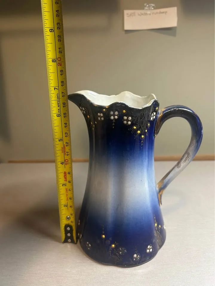 Antique Flow Blue Luneville France Pitcher image indicator(7)
