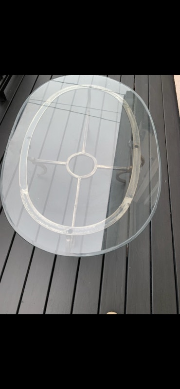 Oval Glass & Metal Coffee Table - photo 3