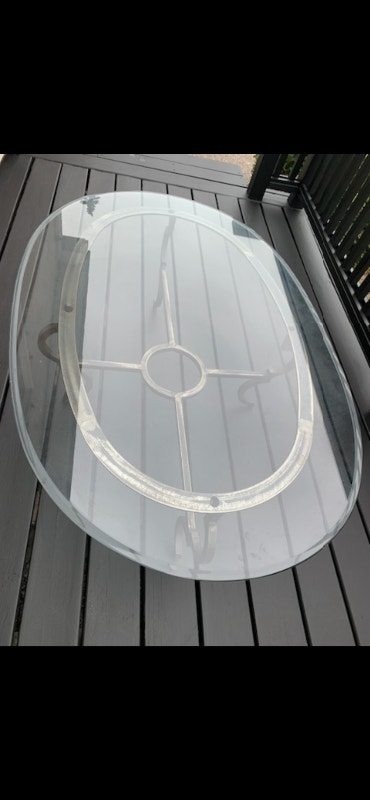 Oval Glass & Metal Coffee Table - photo 4