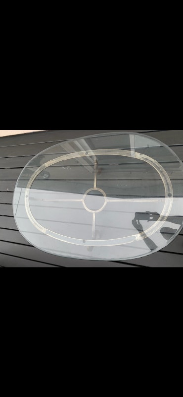 Oval Glass & Metal Coffee Table - photo 5