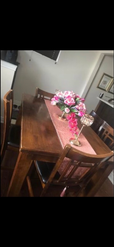 Extendable Bar Height Table with 8 Solid Wood Chairs - photo 3