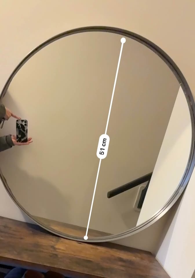 Round Wall Mirror – 51 cm – Modern Metal Frame - photo 3