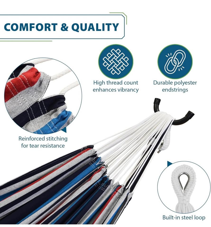 VIVERE Striped Hammock with Stand and Carry Bag - photo 3
