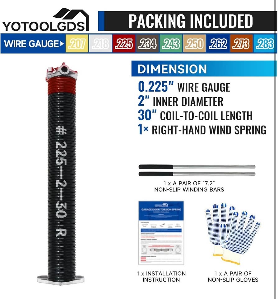 YOTOOLGDS Garage Door Torsion Spring Kit - photo 3