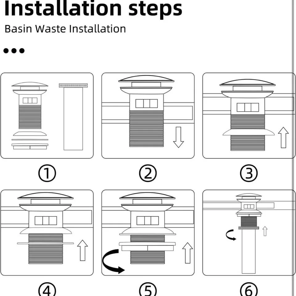 Titanium Gold Sink Drain Brass Pop Up Stopper w/ Overflow image indicator(4)