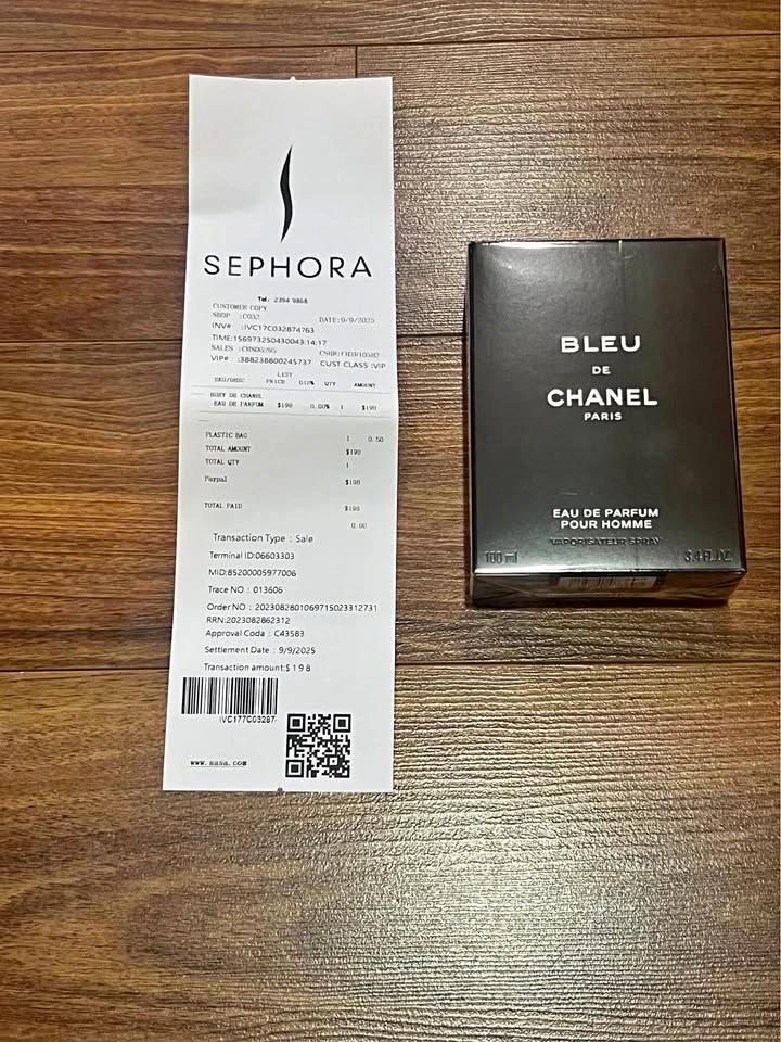 Bleu da Chanel 100 ml sealed cologne with receipt